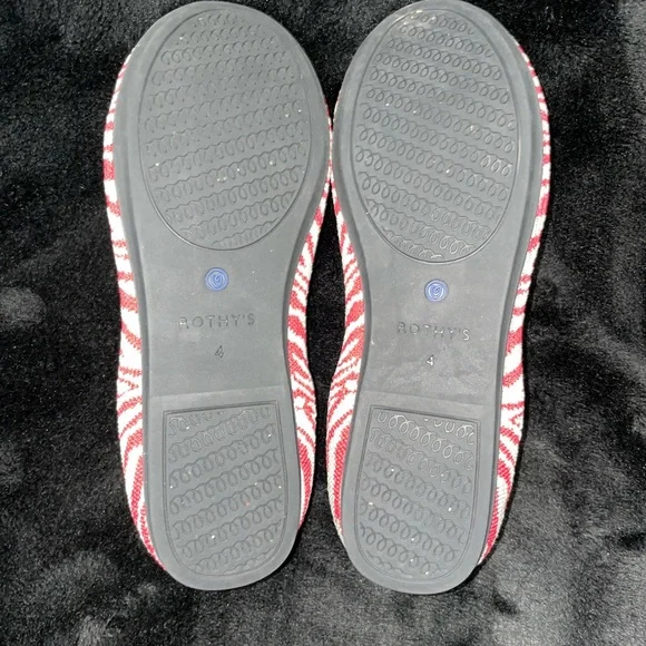 Rothy’s Girl Size 4 Red Cream Zebra Loafers Retired Color - Limited - Picture 6 of 7